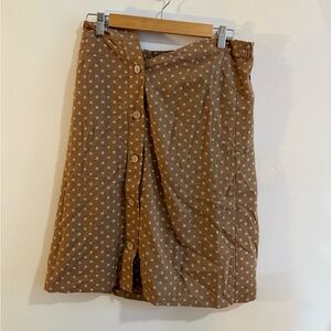 Roolee Tan Skirt with White Dots
